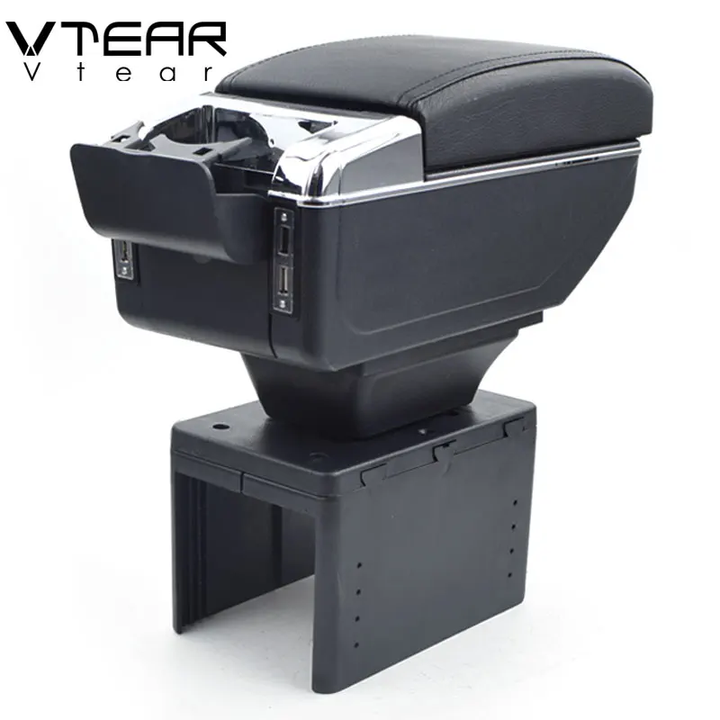 

Vtear For kia spectra 2008 armrest car arm rest leather storage box accessories center centre console cup slot car-styling auto