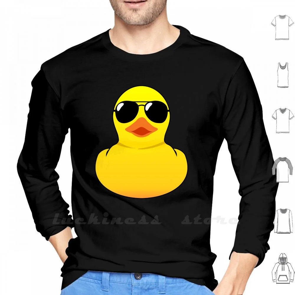 Rubber Duck Long Sleeve Cotton Rubber Duck Rubber Duck Cool Fashion Quackers Funny Cartoon Ducky Cute Bath Yellow Sunglasses