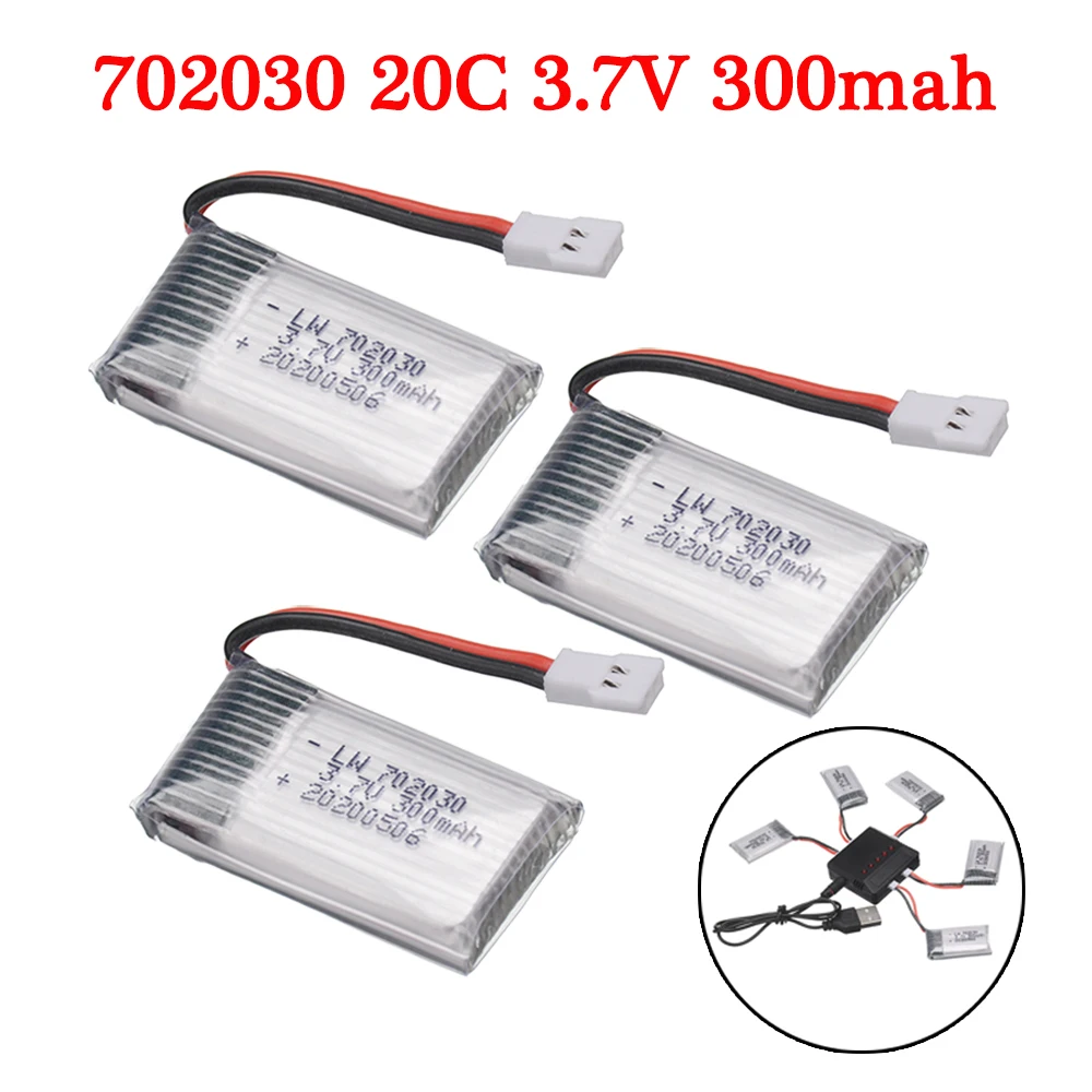 3.7V 300mAH Lipo Battery + Charger For Udi U816 U830 F180 E55 FQ777 FQ17W for Hubsan H107 for Syma X11C FY530 RC Drone Battery