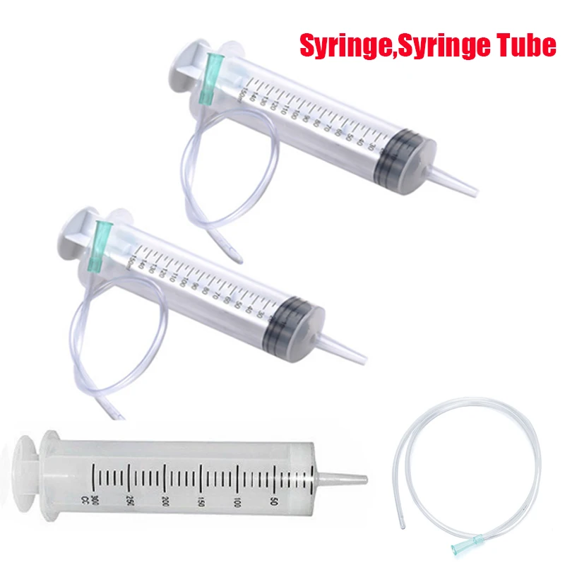 50/60/100/150/200/300ML Capacity Plastic Syringe Reusable Pump Oil Measuring Hydroponic Laboratory Tool Syringe Long Tube 1-10PC