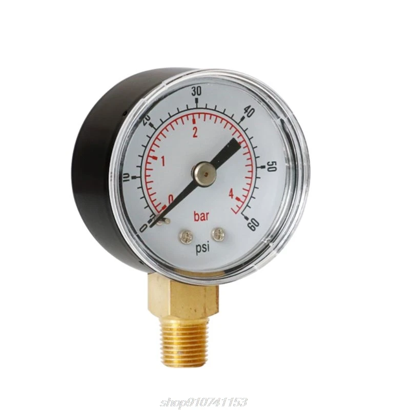 

40mm Face Pressure Gauge 1/8" BSPT Bottom Mount 15,30,60.100,160 200, 300 & Bar for Air Gas Water N18 20 Dropship