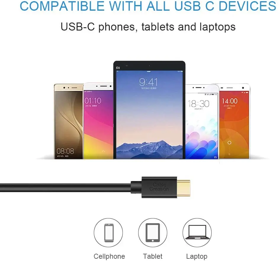 USB C 유형 C 케이블, 2.0 USB-C 케이블 3A 고속 충전 케이블, MacBook(Pro),Galaxy S10/S9 +, pixel2xl과 호환되는 충전 케이블