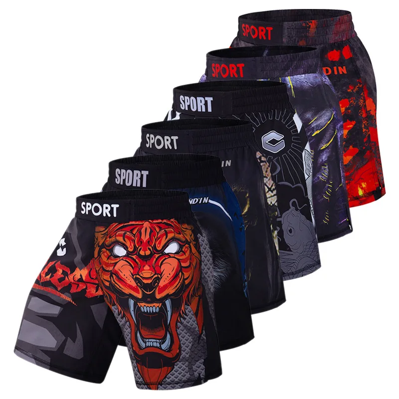 Mens MMA Boxing Kickboxing Fight Shorts Muay Thai Short Pants Jogging Exercise Sport Training Competition Fitness Running Shorts