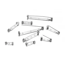 20pcs 14 17 19 25 32mm Stainless Steel Safety Pins Brooch base Brooch Clip Pins Blank Base For DIY Jewelry Making Accessories