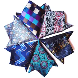 25*25cm ternos de negócios masculinos bolso lenços quadrados para o casamento moda xadrez hankies masculino toalha de bolso presente de natal