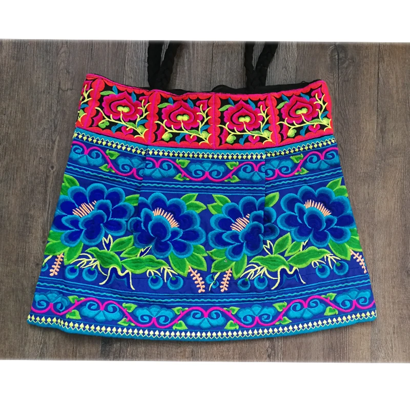 Naxi.Hani Double Sided Embroidered Women Bags Large size Canvas Bags Ethnic Shoulder bags