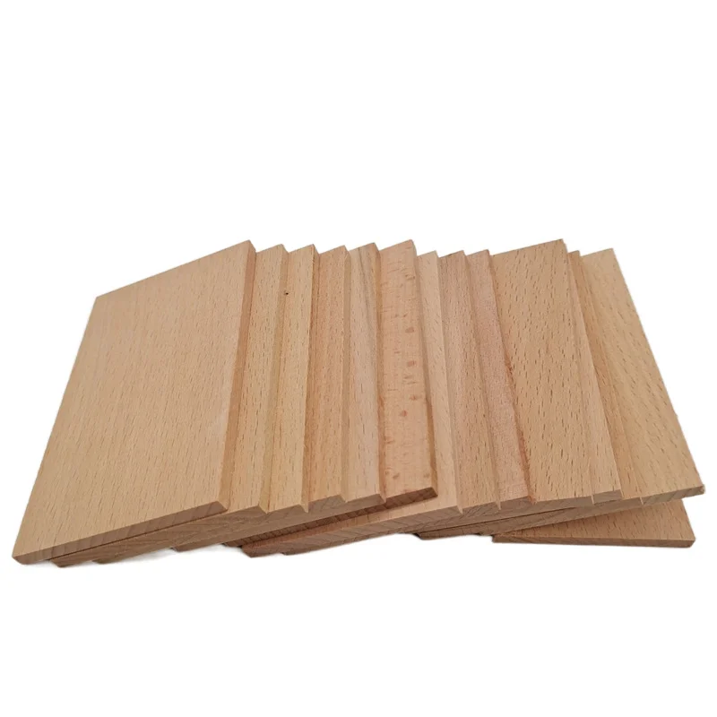 5 PCS Unfinished High Qualit Beech Rrectangle Pieces