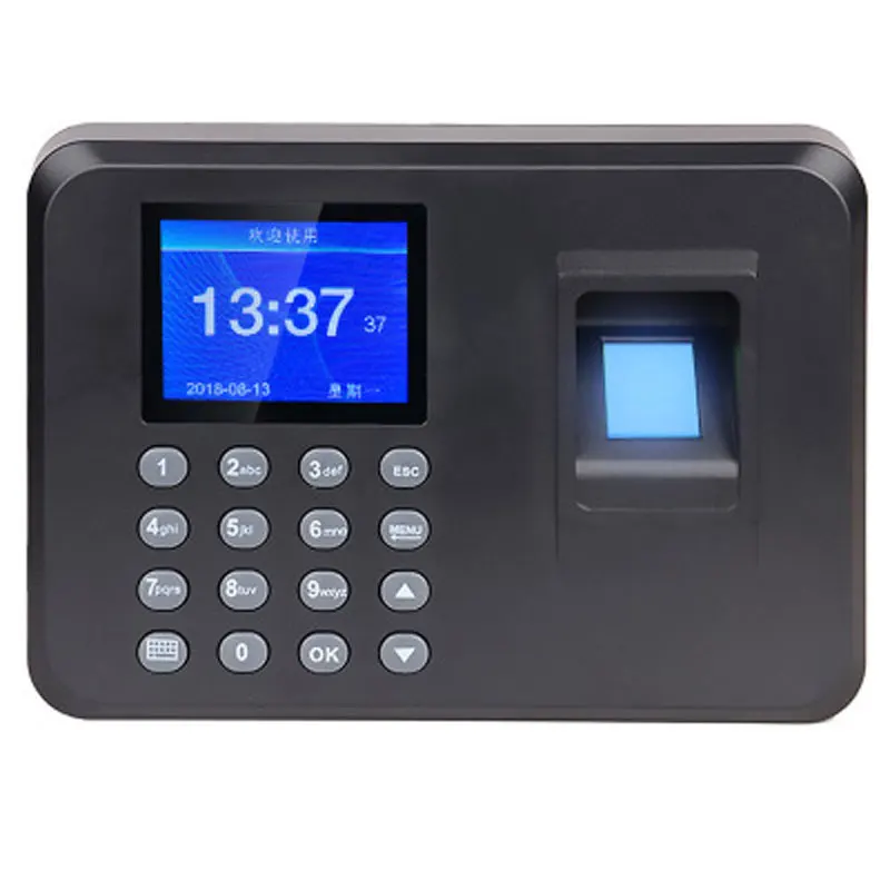 Office Intelligent Password Attendance Machine Biometric Fingerprint Employee Checking-in Recorder DC 5V Time Attendance Clock