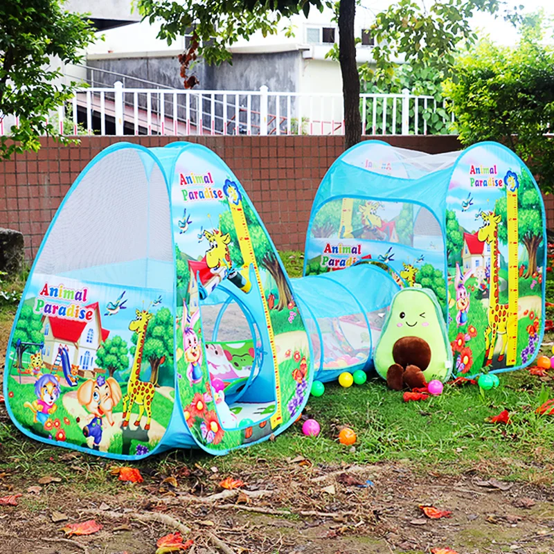 Portable Play Kids Tent Animal Dog Giraffe tunnel tent Children Indoor Outdoor Ocean Ball pool game tent Castle Room House toy