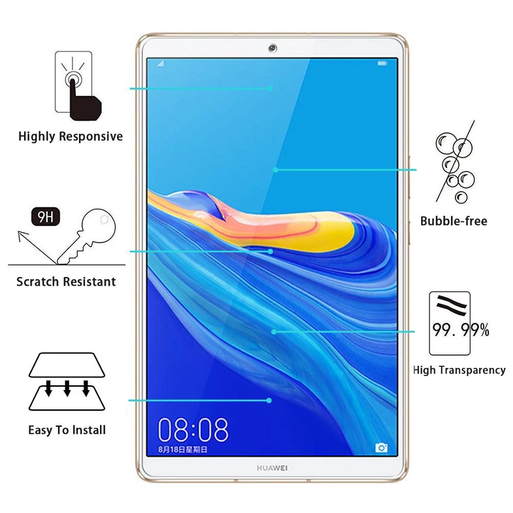 3 pçs 9 h vidro temperado para huawei mediapad m6 8.4 Polegada 2019 protetor de tela VRD-AL09 w09 hd claro tablet película protetora