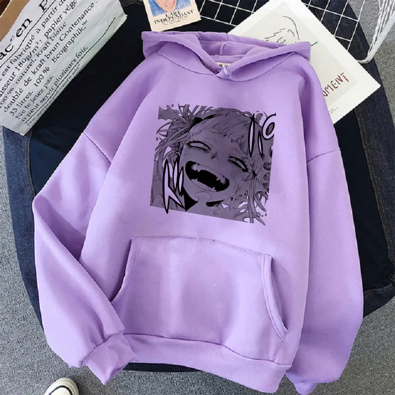 Y2k Ahegao Harajuku Graphic Hoodie Women My Hero Academia Anime Senpai Sweatshirt Hentai Himiko Toga Hoodies Graphic Tops Female