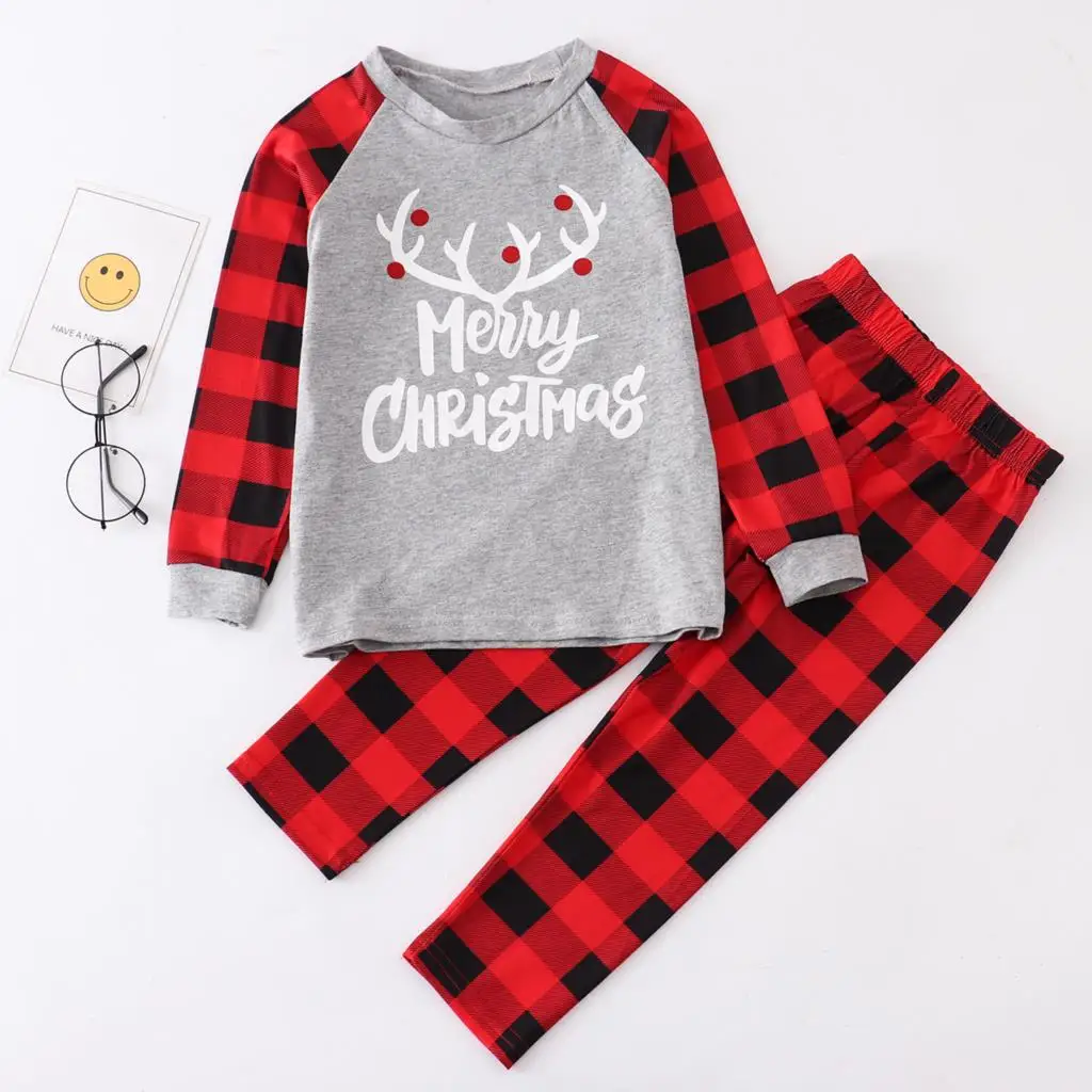 Christmas Family Matching Pajamas 2022 Family Matching Sleepwear Tops+Pants Adults Kids Family Matching Outfits Baby Romper