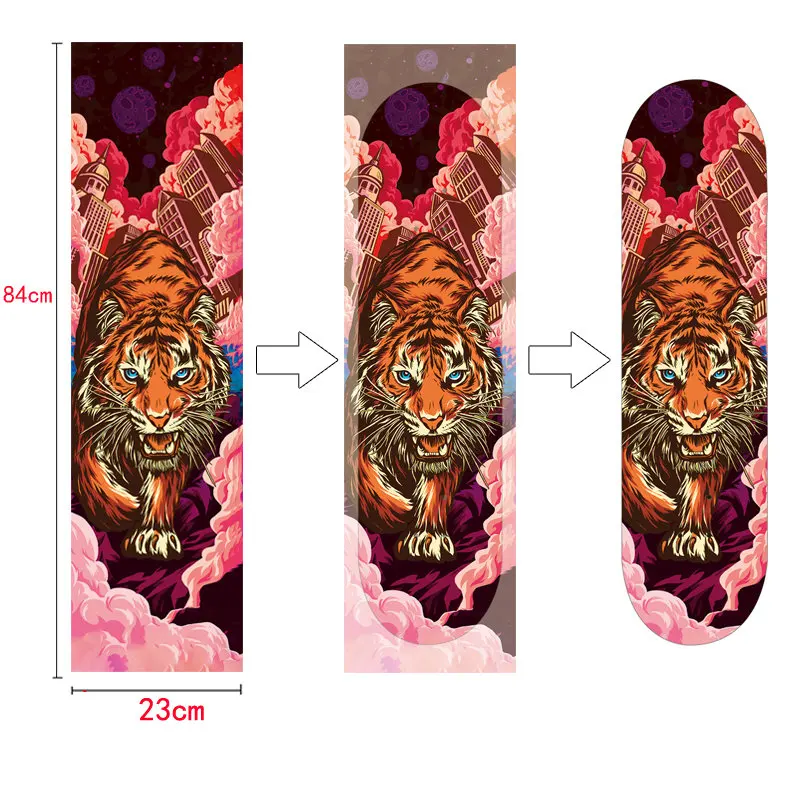 Double Rocker Sandpaper Long Board Skateboard Sandpaper Professional Sticker Air Hole Waterproof And Wear Resistant Sticker 84