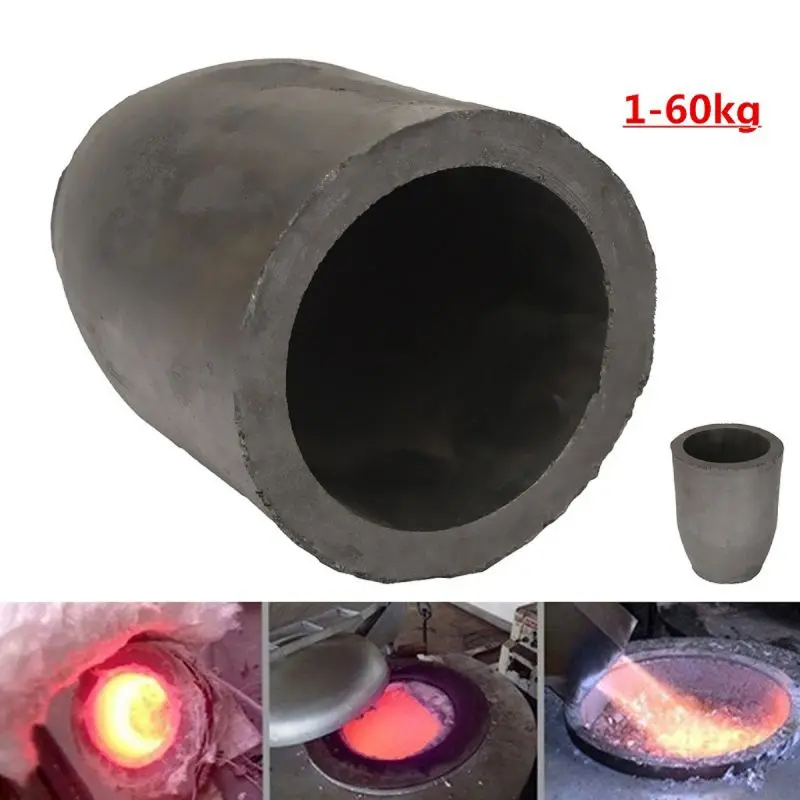 

1-5kg Foundry Clay Graphite Crucibles Black Cup Furnace Torch Melting Casting Refining Gold Silver Copper Brass Aluminum