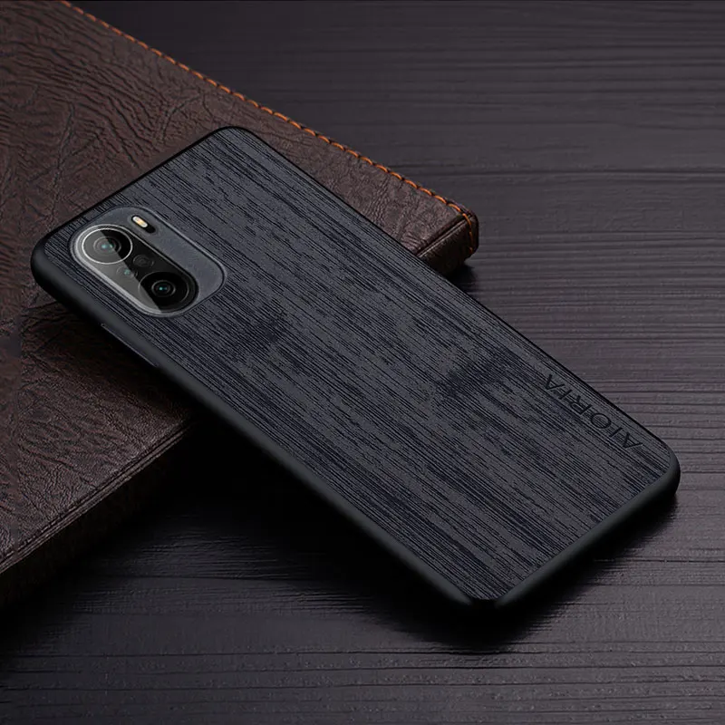 Case for Poco F3 Pro 5G funda bamboo wood pattern Leather cover Luxury coque for xiaomi poco f3 case Flip Cover