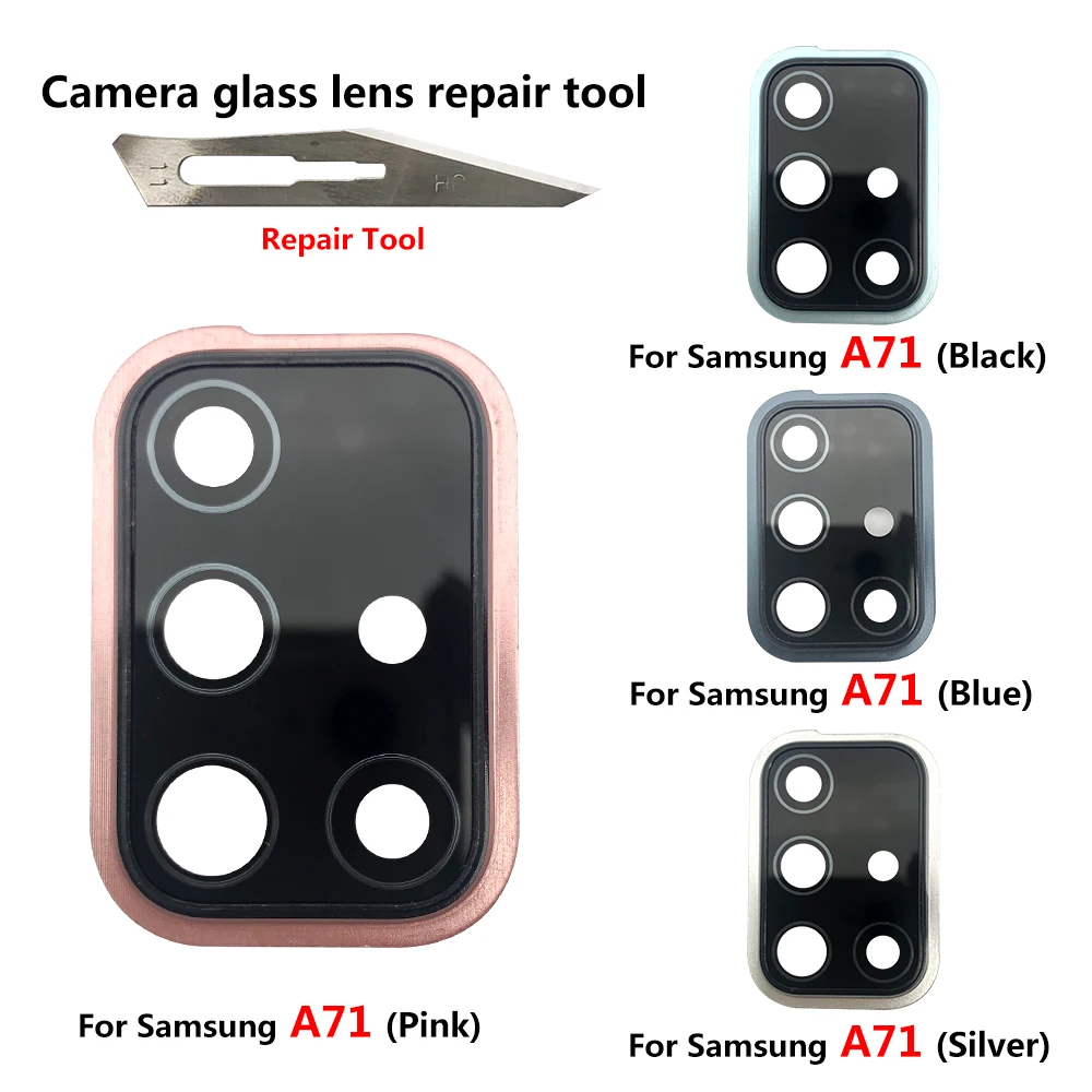 New Rear Back Camera Glass Lens With Frame For Samsung A71 A715 A715F Cell Phone Repair