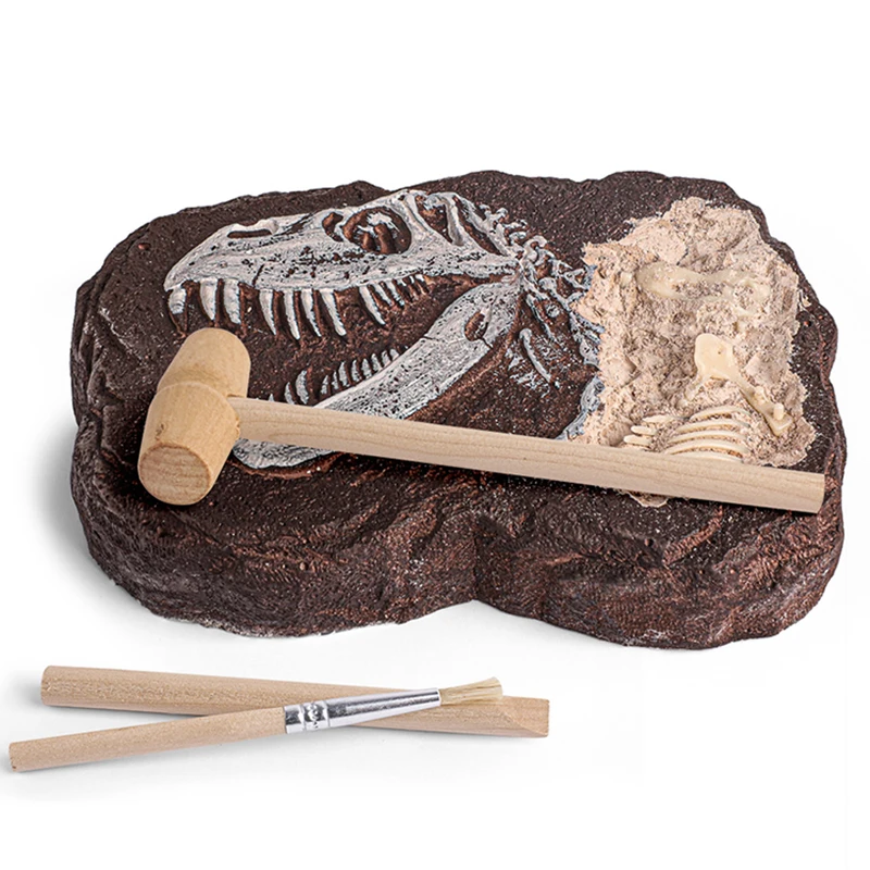 Kit de excavación de fósil de dinosaurio para niños, juguete de arqueología educativa, conjunto de exquisito Jurassic, esqueleto luminoso de tirano,