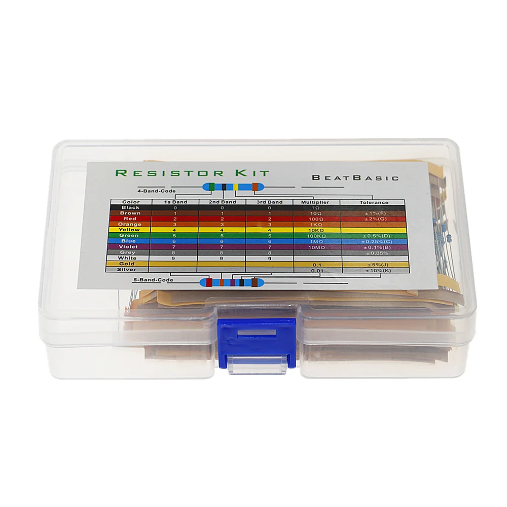 1280pcs Resistor Kit 1/8W 1% 64values X 20pcs  Metal Film Resistor Assortment Kit Set 1ohm - 10mohm resistor samples kit