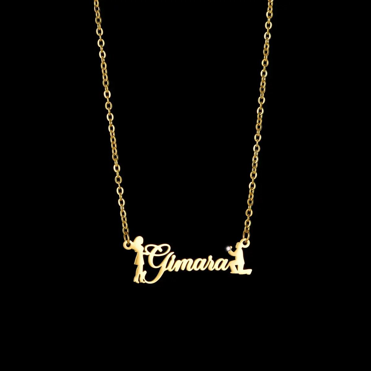 Customized Name Couples Necklace For Girl Boy Personalized Letters Number Stainless Steel With Diamond Pendants Jewelry Gifts