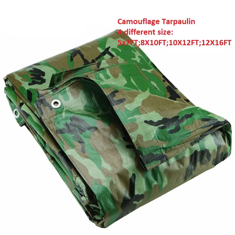 

4 Types Camouflage Tarpaulin Garden Rainproof Awnings Outdoor Tent Thicken Oilcloth Car Shed Cover Summer Sunshade Sail Canvas