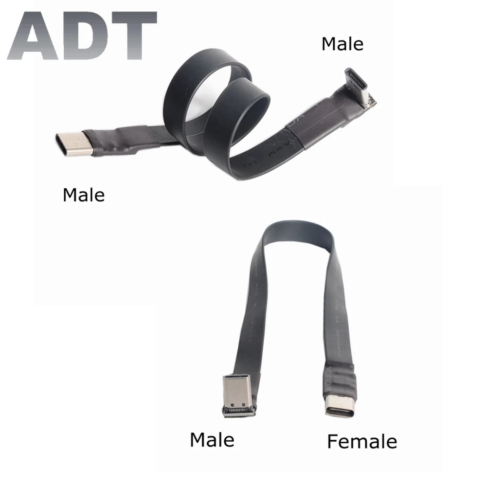 FPV USB 3.1 Type-C USB-C 90 degree Adapter 5cm-100cm FPC Ribbon Flat Type-C USB-C Cable for Multicopter Aerial Photography