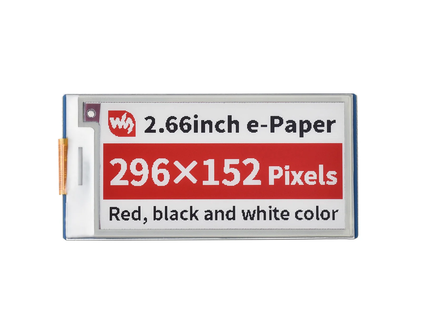 

2.66inch E-Paper E-Ink Display Module Type B,for Raspberry Pi Pico, 296×152, Re /Blac /White, SPI,Low Power, Paper-Like Effect