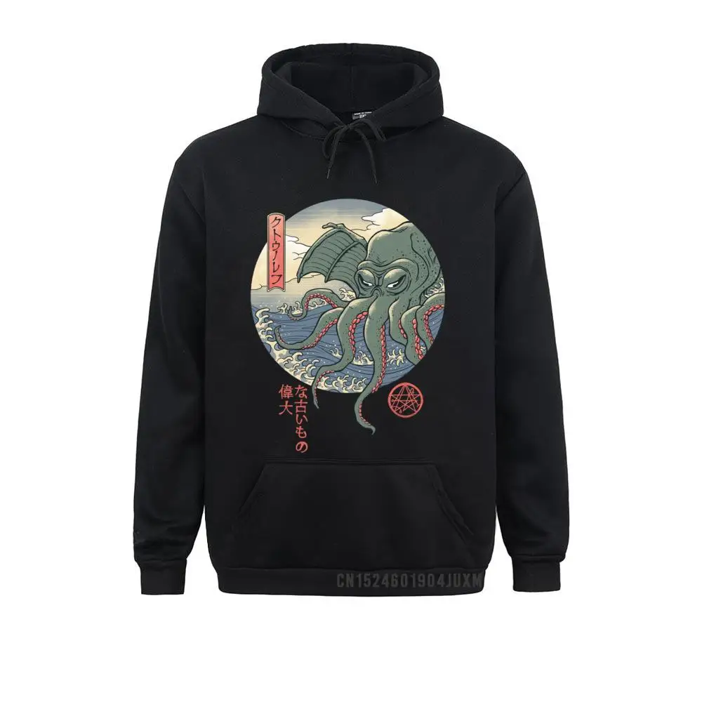 

Crazy Cthulhu Ukiyo-E Long Sleeve Hooded Tops Hoodies Long Sleeve For Boys Company Men Sweatshirts