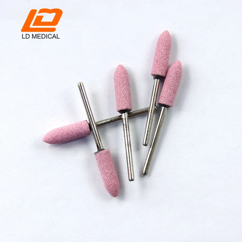 

100 Pcs Dental Pink Stone HP Medium For Metal Alloy Grind Polish Drill Tools Low Quality Dental Lab CE