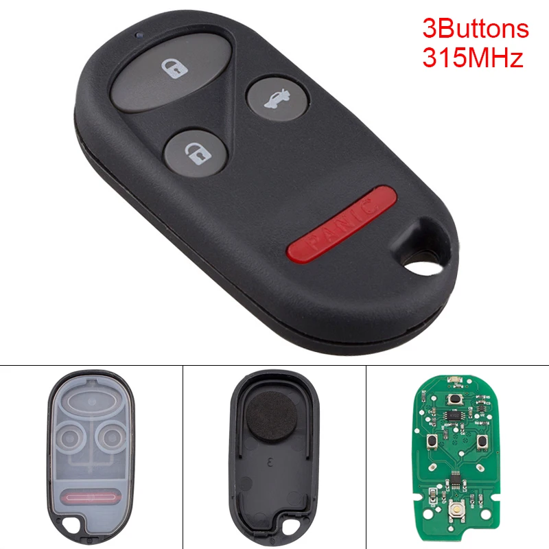 

315MHz 3 Buttons Keyless Uncut Flip Remote Key Fob with 72147-S84-A01, 72147-S0K-A02 Chip Fit for 1998 1999 2000 2001 2002 Honda