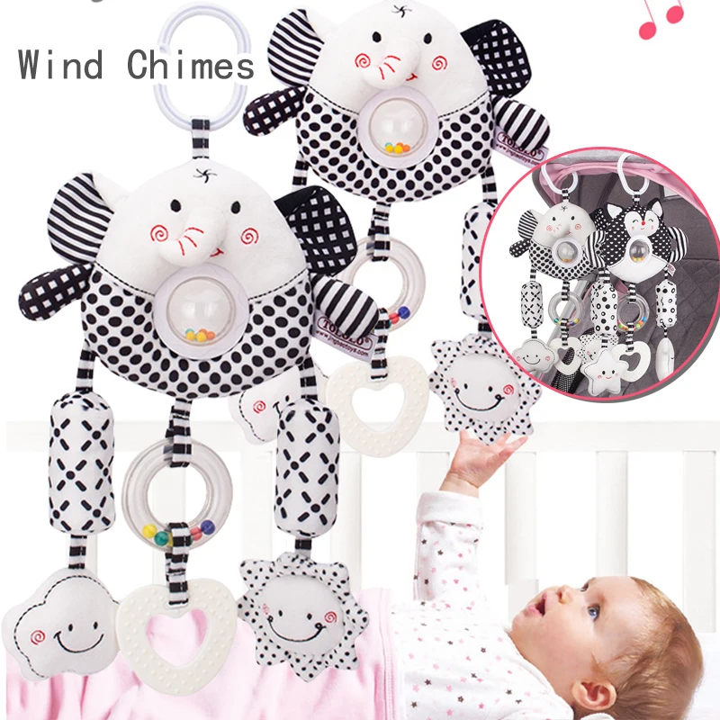 Babys Kinderwagen Anhänger Wind Chime Spielzeug Baby Komfort Bett Glocke Nacht Rasseln Kleinkind Baby Jungen Spielzeug für Infant Plüsch puppen