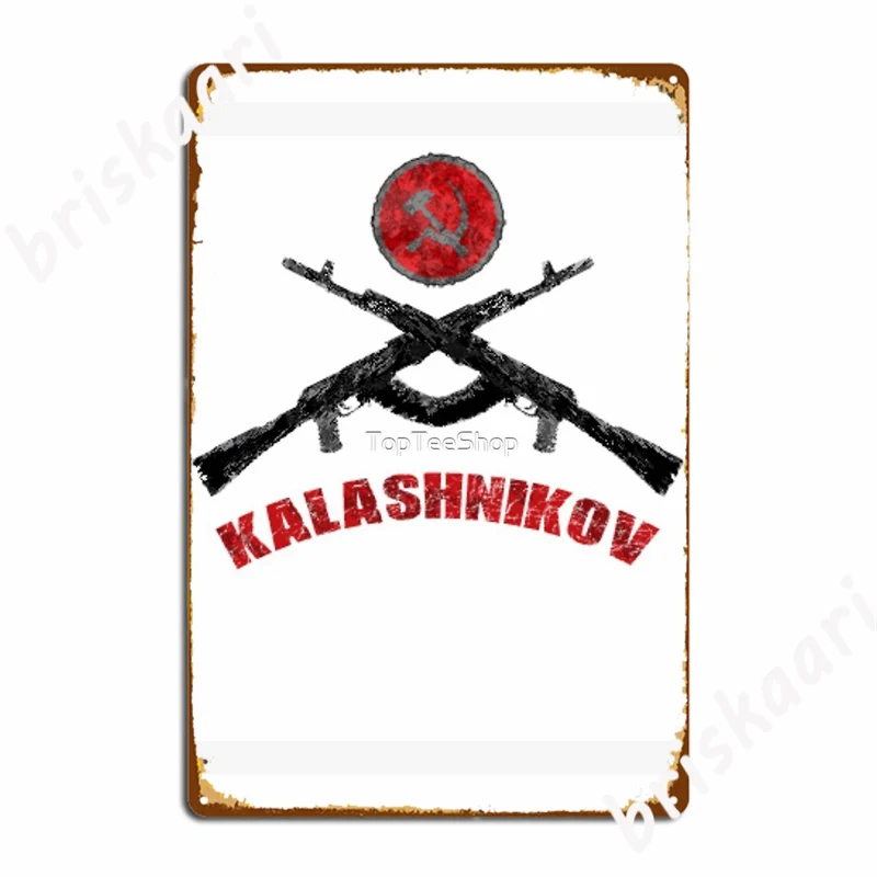 Soviet Kalashnikov Ak-47 Hammer Ussr Soviet Communism Retro Cccp Metal Signs Living Room Custom Wall Decor Tin sign Posters