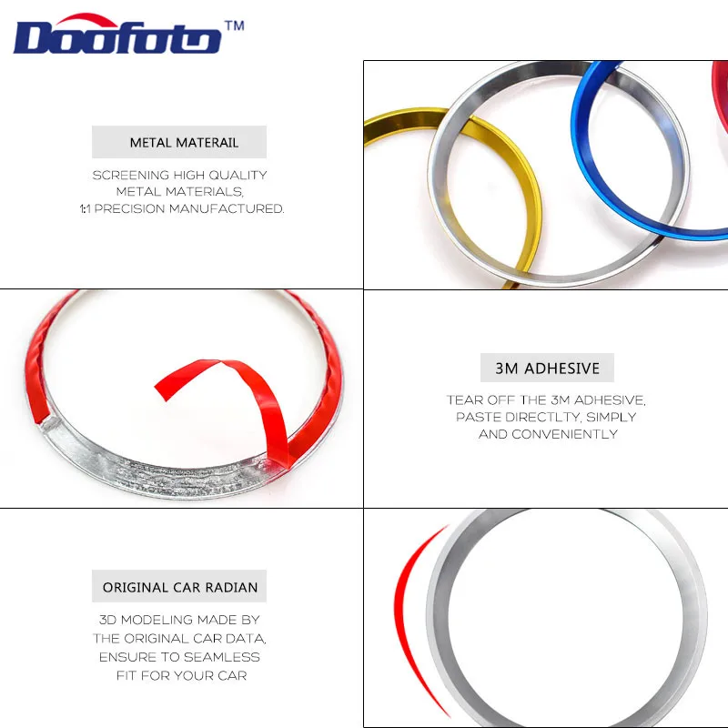 Doofoto Car Steering Wheel Cover Ring For Mercedes-Benz W205 W212 W204 W124 W203 GLA W211 AMG Car Accessories Interior Styling