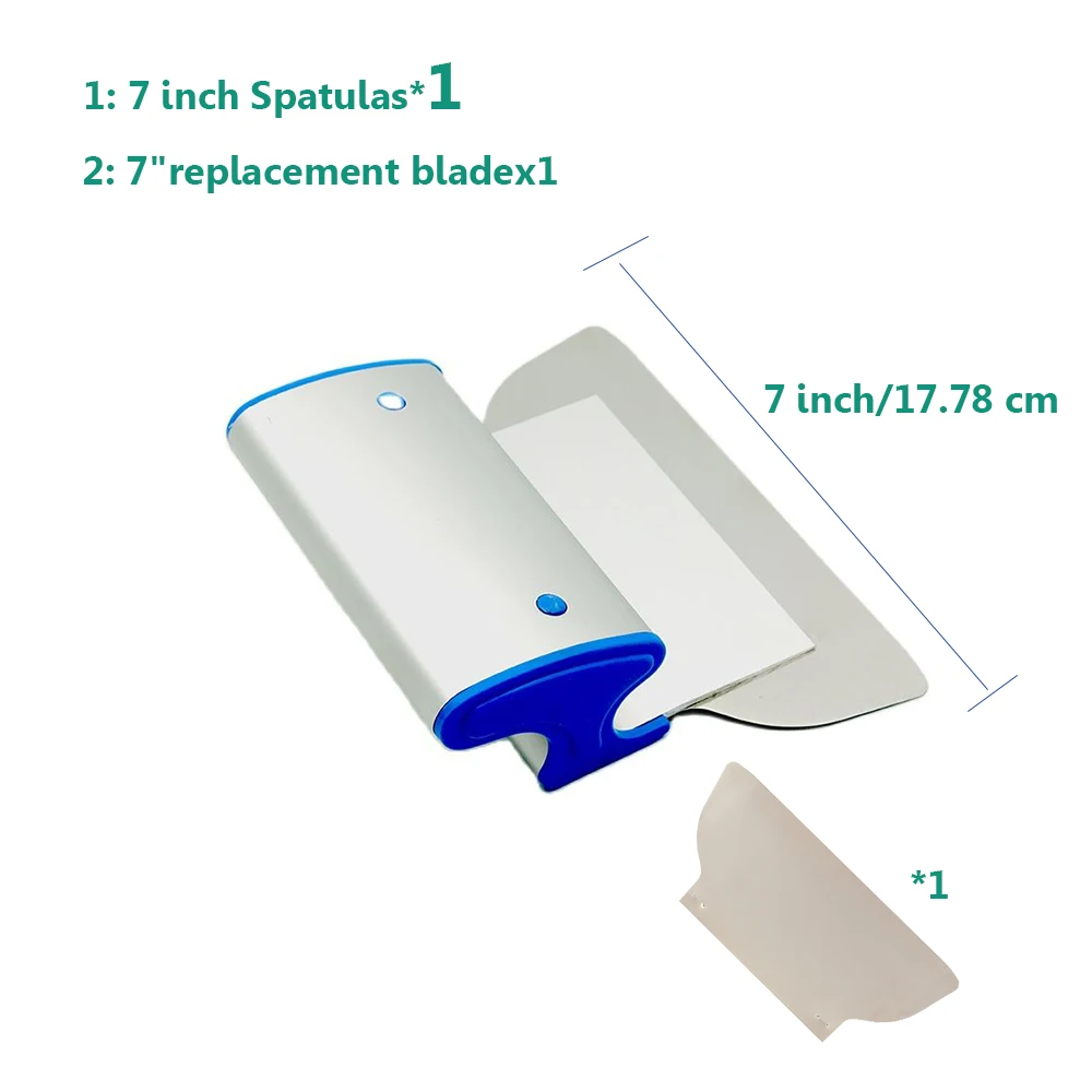 Charhs7in Drywall Skimming Blade Set Spatulas Pro-Grade Extruded Aluminum Stainless Steel High-Impact End Caps LEVEL 5