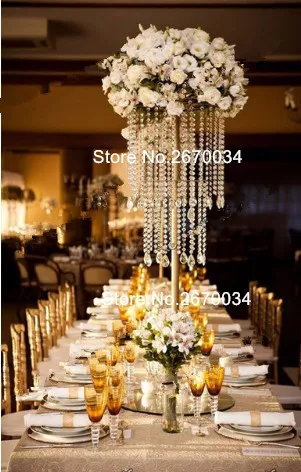 

New style Acrylic hanging centerpiece / flower stands chandeliers for wedding stage walkway / aisle pillar senyu01016