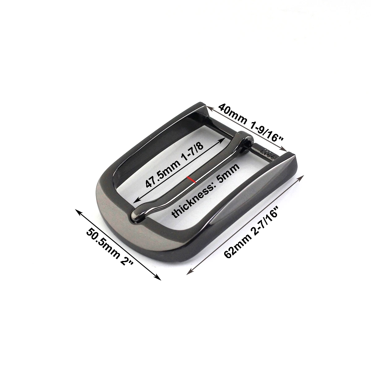 1pcs 40mm Metal Men\'s Casual Belt Buckle End Bar Heel bar Buckle Single Pin Half Buckle for Leather Craft Jeans Webbing