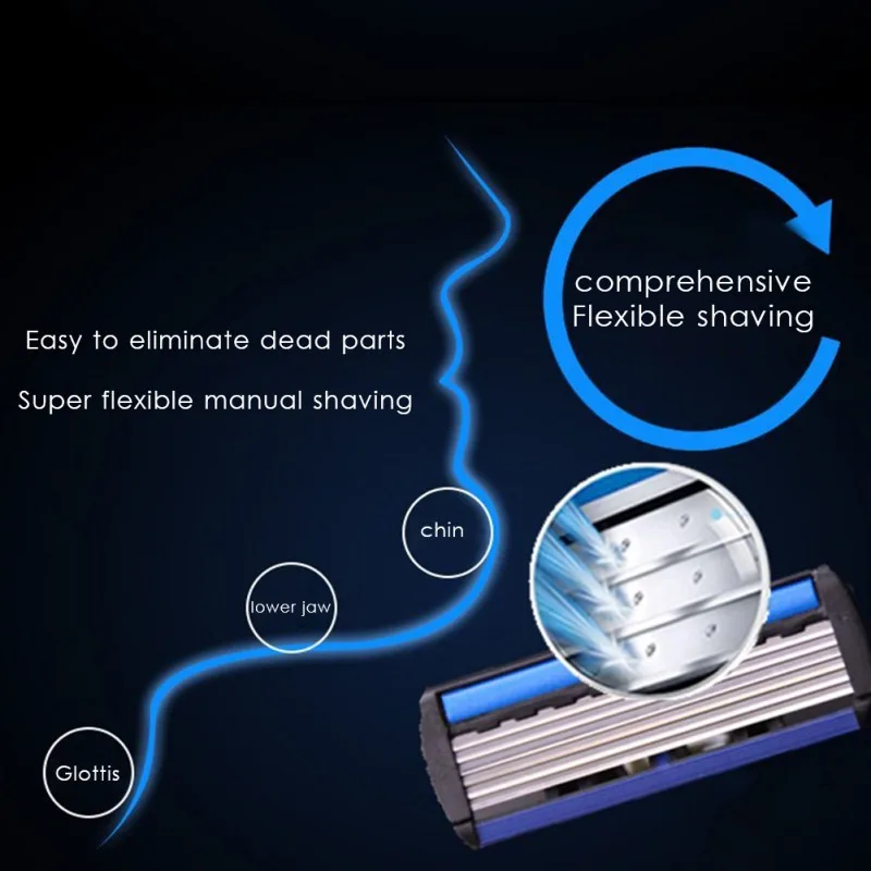 Safety Manual Shaver Machine Replacement Heads Straight Blade For Men 6 Layers Of Shaving Sheet Beauty Health Safe Maquiagem