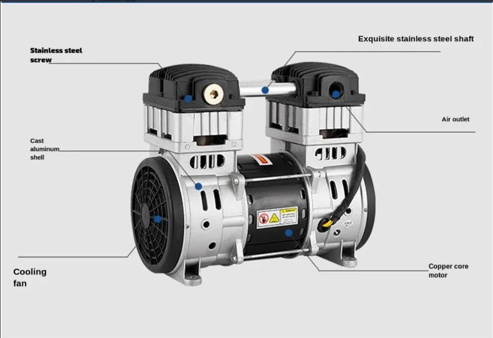 550W/600W/750W silent air compressor head silent air pump painting woodworking dental accessories air pump pump head motor