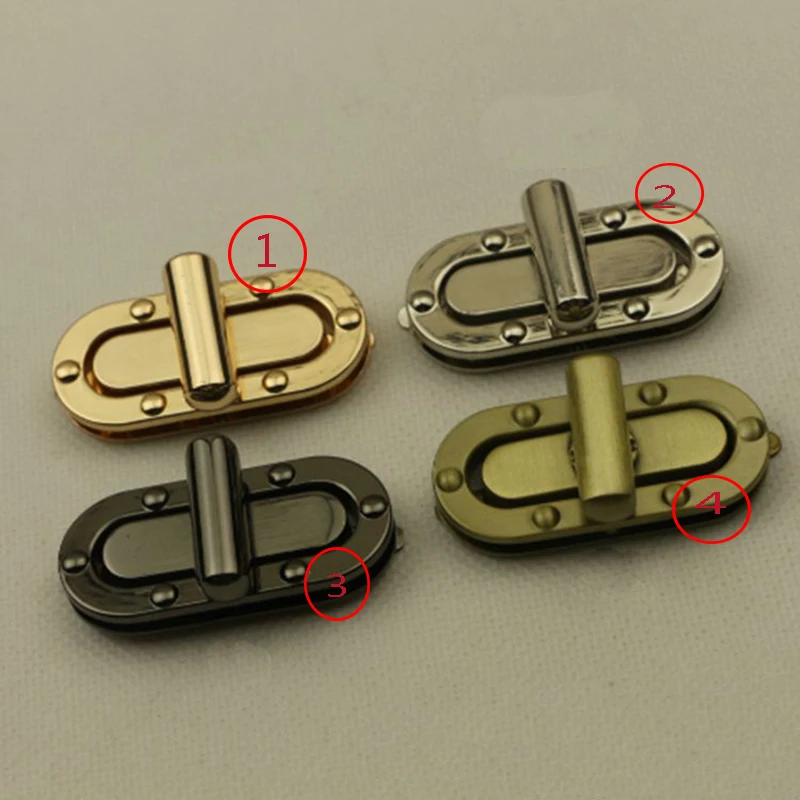 10 PCS Oval Sharp hardwar accessories Metal Clasp Turn Lock Twist Lock DIY Handbag Purse Closure Bag Parts Accessories