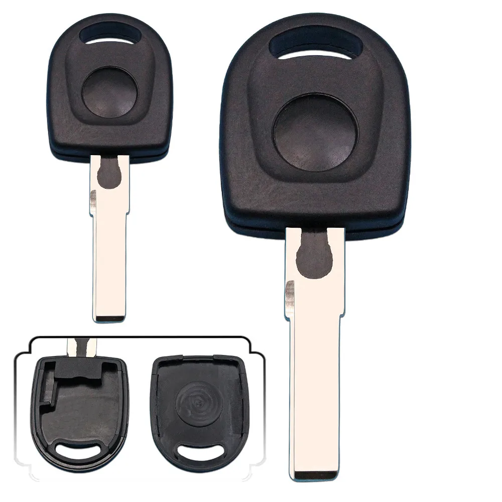 Keychannel 10 adet/grup Transponder anahtar kabuk HU66 HU162 bıçak çip kafa durumda yedek araba anahtarı Golf Polo Passat Tiguan ID48 MQB48