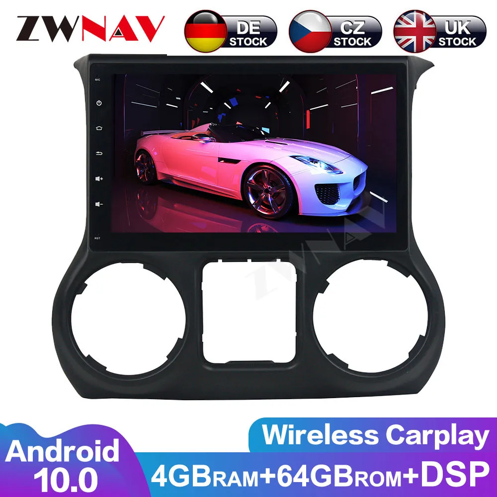 Android 10.0 8 Core With DSP For Jeep Wrangler 3 JK 2010-2017 Car Radio video Player Multimedia GPS Navigation No Dvd 2 Din