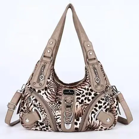 Angelkiss Damen-Handtaschen, Leoparden-Umhängetasche, Handtasche mit Top-Griff, modische Umhängetasche, Knödel-Umhängetasche, Tragetasche, große Geldbörse – Detail 5