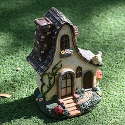 Mystic Gnome Fairy House Figurine Outdoor Decor Garden House Statues, Waterproof and Durable, for Balcony, Flower Bed