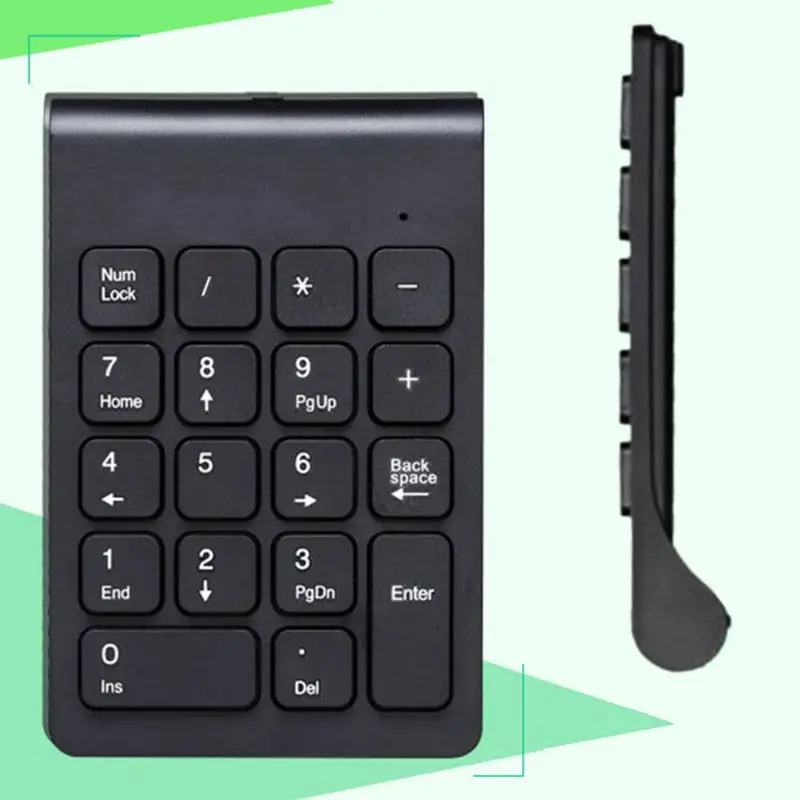 2.4GHz Wireless Numeric Portable Mini Keypad 18 Keys Digital Keyboard for Accounting Teller Laptop Black/White Keyboard