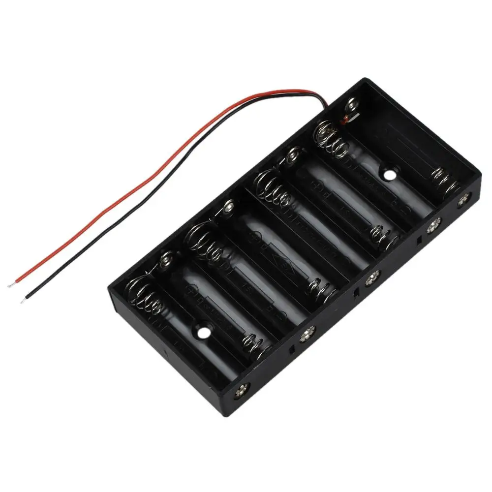 

MasterFire 500 шт./лот черный пластиковый 8X1,5 в AA 2A держатель для батарей коробка для Хранения Стандартный 12 В Корпус для батарей с проводными выводами