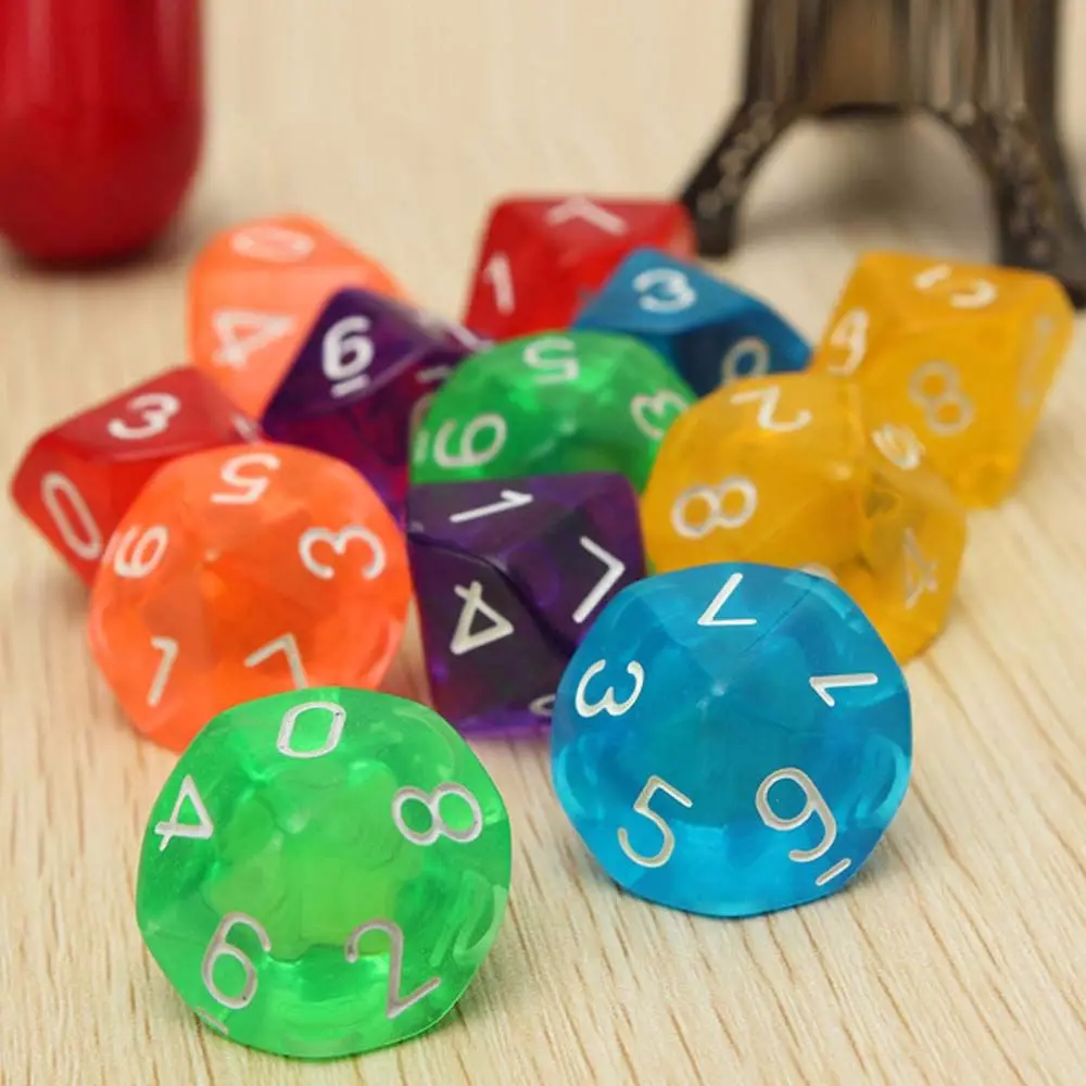 10pcs Acrylic KTV 10 Sided Number Entertainment Family Party D10 Dices Game Dice Game Toys Dice