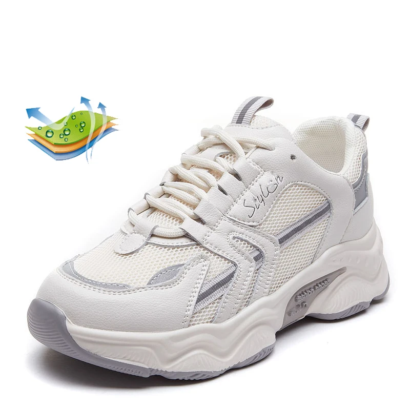 

Women's Comfortable and Breathable Lace-Up Sneakers,Women's Heightening Vulcanized Shoes Street Travel Office Running Shoes