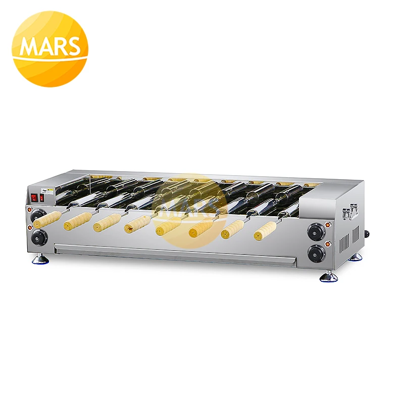 Máquina de tortas de chimenea eléctrica/Gas, Kurtos Kalacs, máquina para hacer rosquillas, helados, rollos de pan de chimenea Trdelnik de Hungría