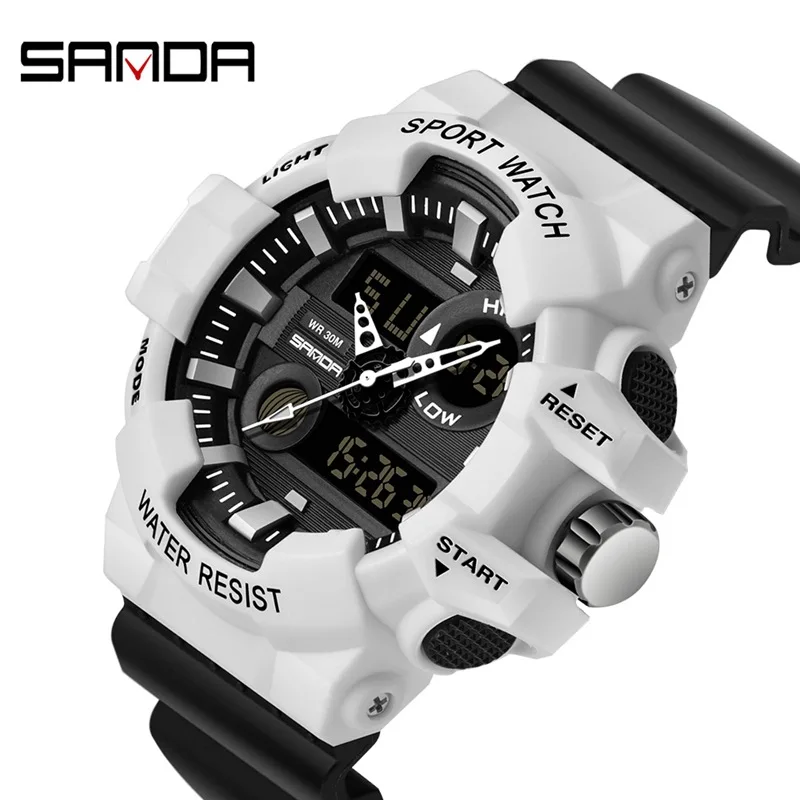 SANDA Sports Men\'s Watches Luxury LED Digital Military Quartz Watch Men Waterproof G Style Wristwatches relogio masculino Clock