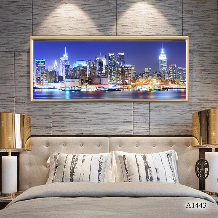 Modern Oil Painting Print on Canvas Nightscape Cityscape Canvas Art Printing Canvas Painting Wall Art Picture for Home Decor