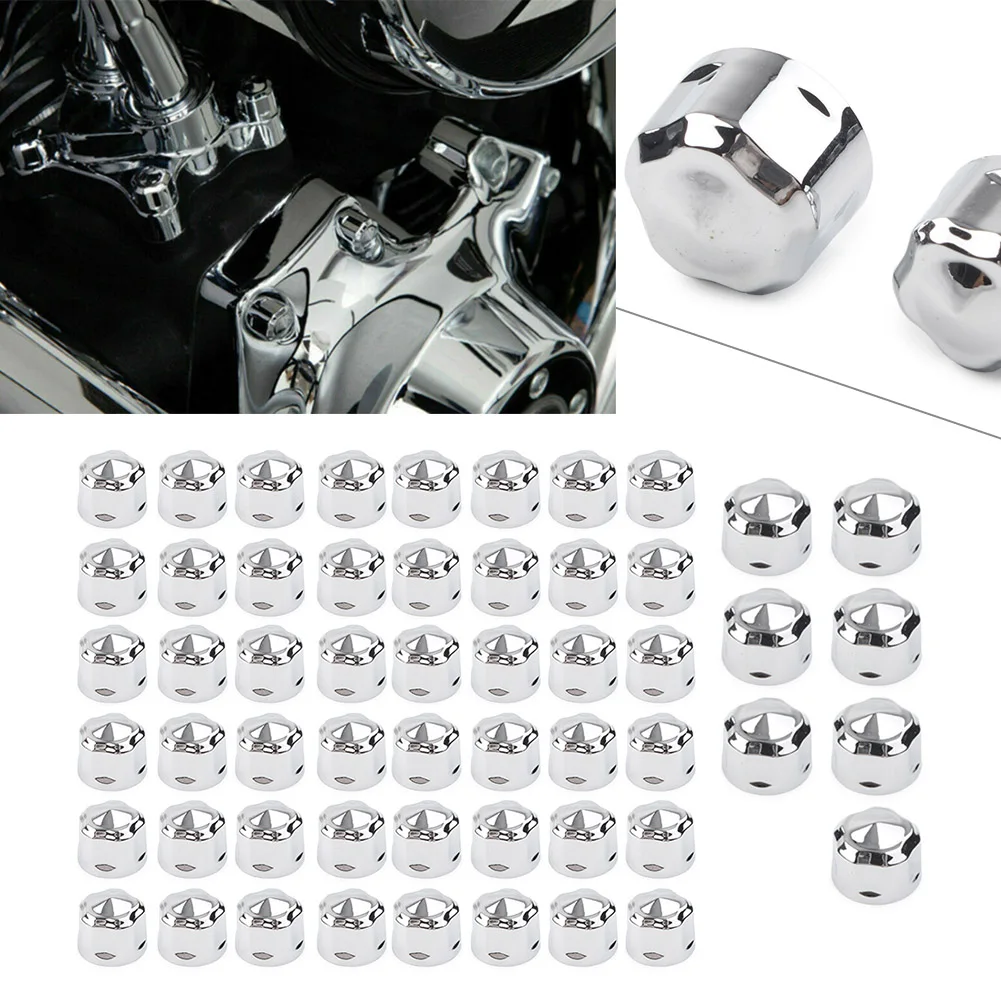 56PCS/Set Motorcycle Engine Bolts Cap Set For Harley Davidson Road King Electra Glide 1999-2016 FLHX FLHTK Chrome